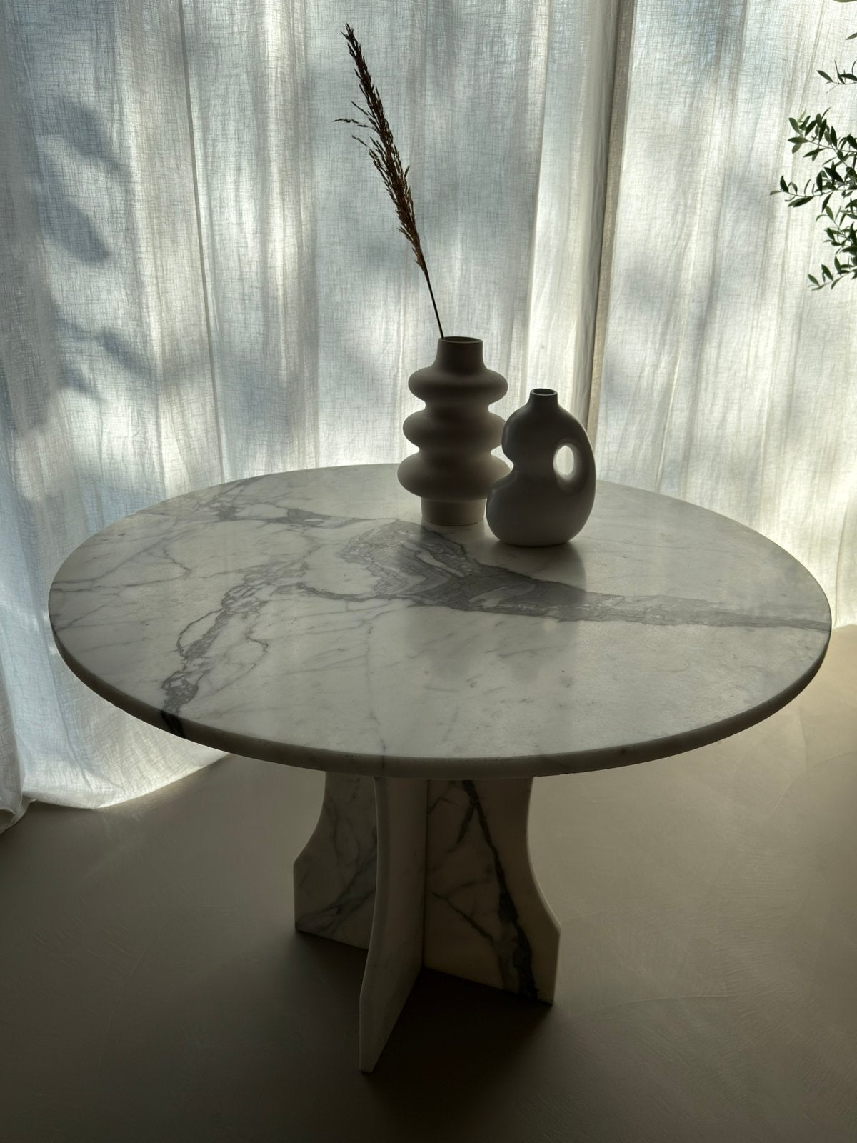 Vintage Desging Eettafel Marmer Jaren 70 Mid Century, Ophalen, Overige materialen, 50 tot 100 cm, 100 tot 150 cm
