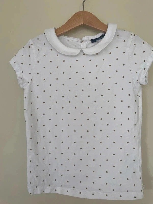 T-shirt, fille, col Claudine, Okaidi, 8 ans (128 cm), Enlèvement ou Envoi, Utilisé, Fille