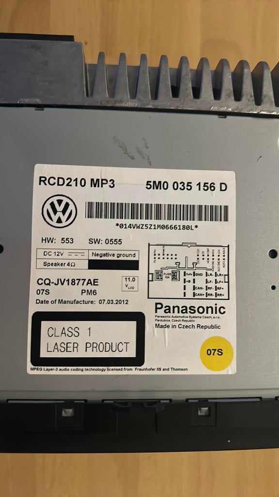 VW Polo RCD210 MP3 autoradio, Ophalen, Gebruikt, Volkswagen