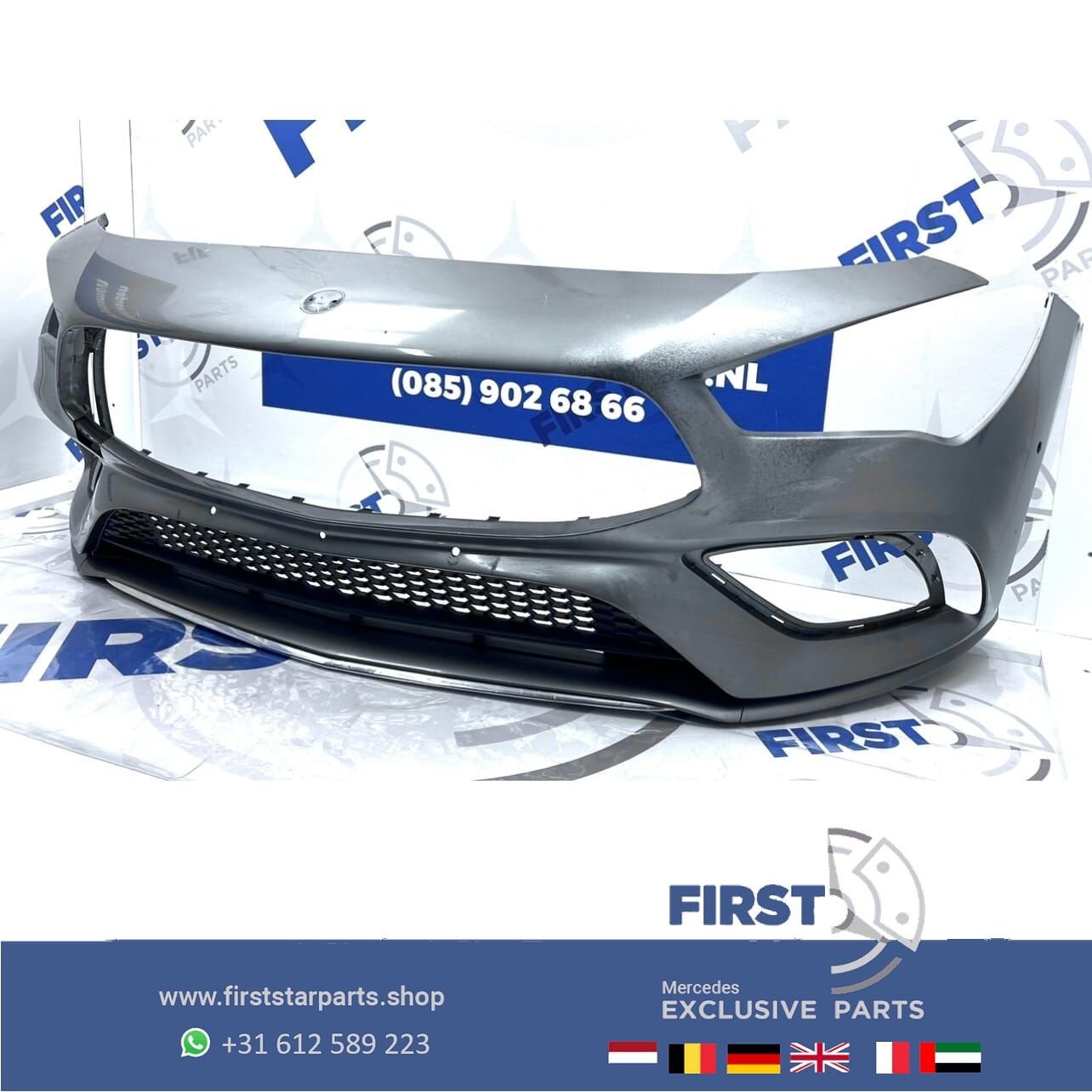 W118 BUMPER CLA AMG VOORBUMPER C118 ZWART WIT GRIJS BLAUW RO, Gebruikt, -, Voor, Ophalen of Verzenden