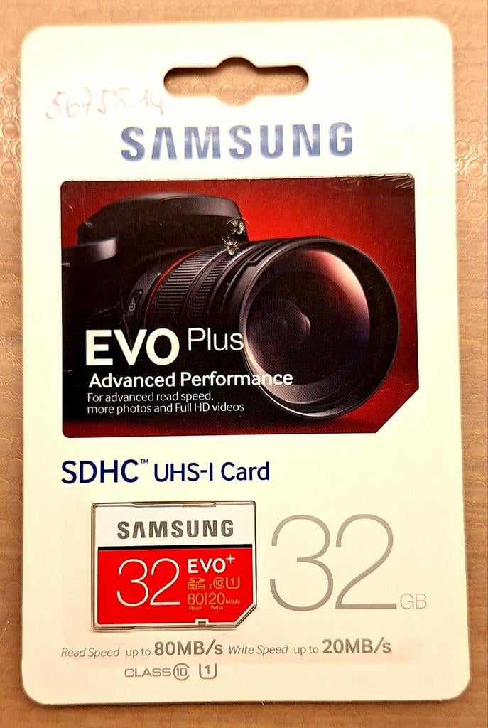 Samsung EVO Plus 32GB SDHC UHS-I geheugenkaart., Envoi, SDHC, 32 GB