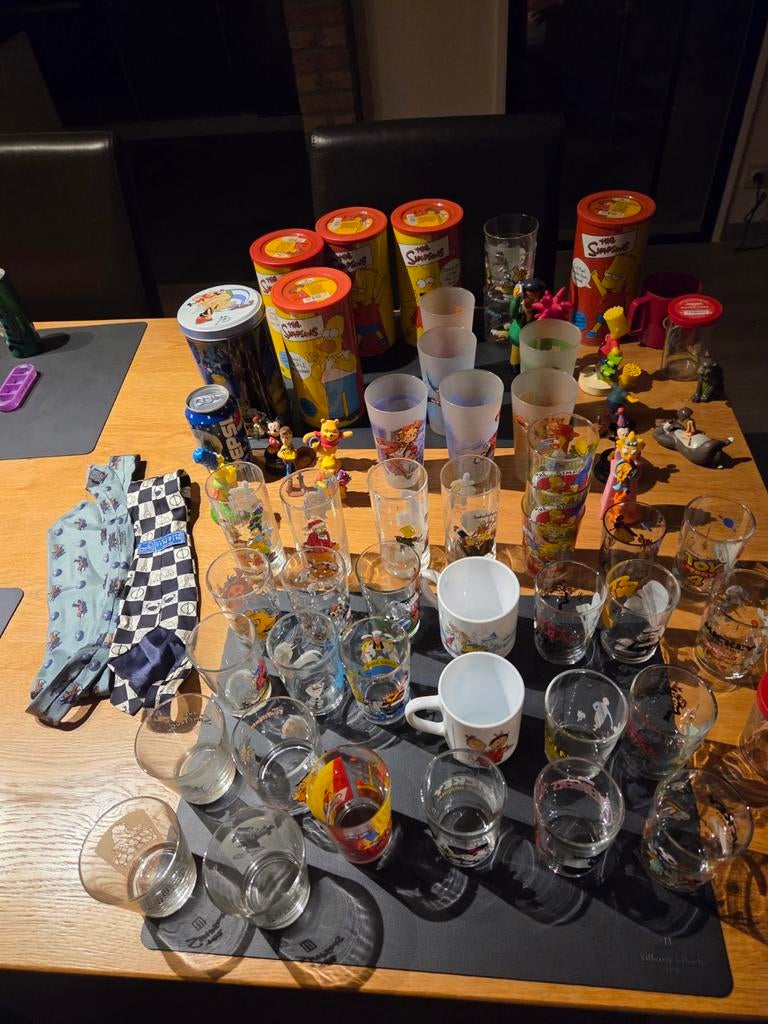 Verzameling Simpsons, Kuifje, Asterix en Obelix, Robbedoes,, Verzamelen, Glas en Drinkglazen, Ophalen, Simpsons, ., .