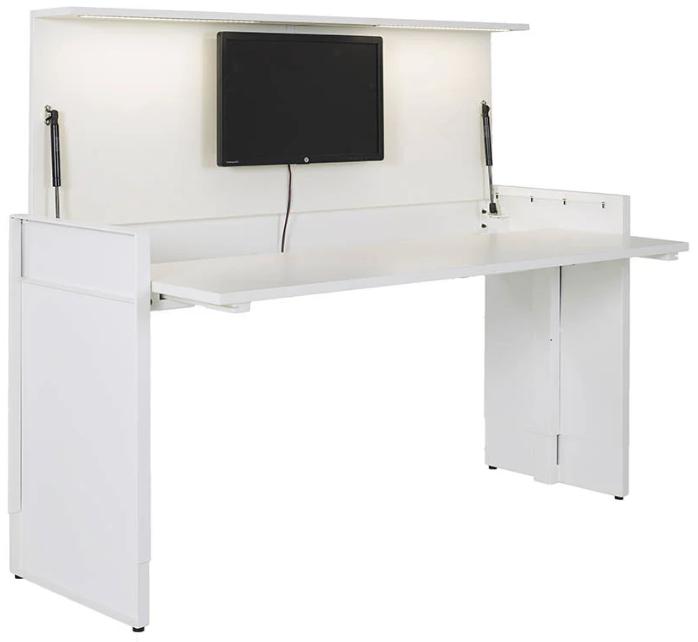 Pami Workspace One bureau (bieden), Maison & Meubles, Bureaux, Neuf, Bureau assis-debout, Autres marques, Industriel, Métal, Blanc