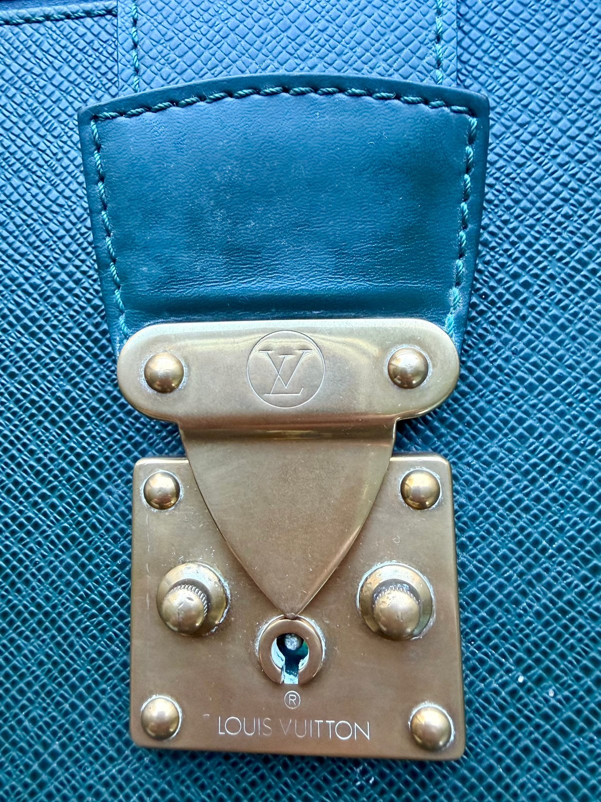 Louis Vuitton lederen aktentas in correcte toestand., Ophalen, 40 tot 60 cm, 30 cm of meer, Gebruikt
