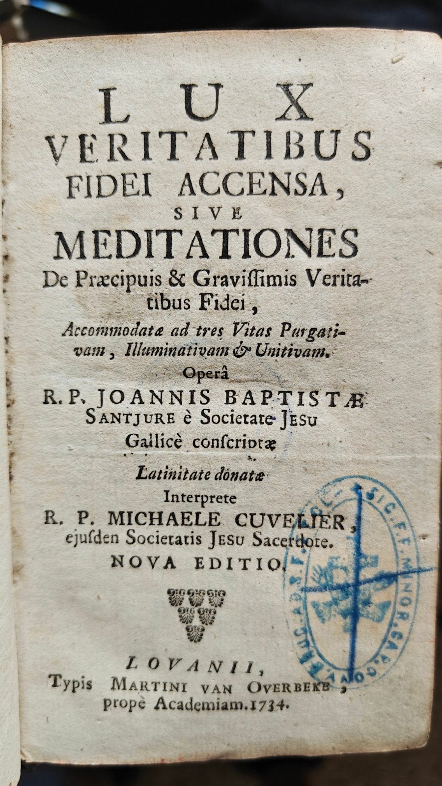 Lux Véritatibus Fidei... 1734., Enlèvement ou Envoi