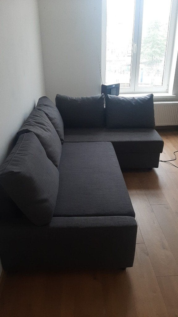 IKEA FRIHETEN hoekslaapbank !heel weinig gebruikt!, Huis en Inrichting, Ophalen, Tweepersoons, Zo goed als nieuw, Grijs
