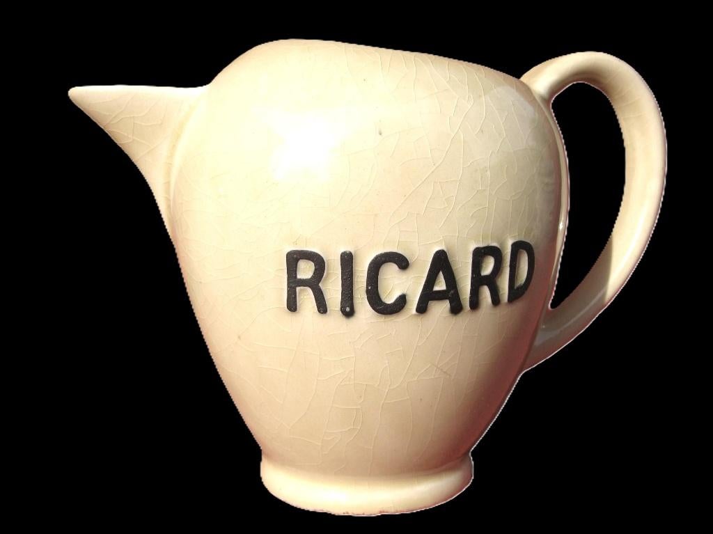 ZELDZAME vintage 1L kruik Ricard WIT., Enlèvement, Comme neuf, Ustensile