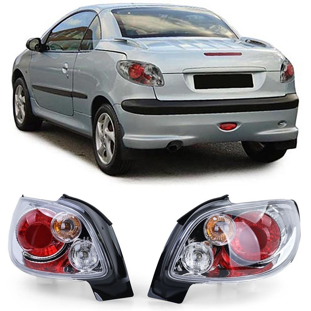 Heldere Achterlichten Peugeot 206 CC Chroom Set Links & Rech, Envoi