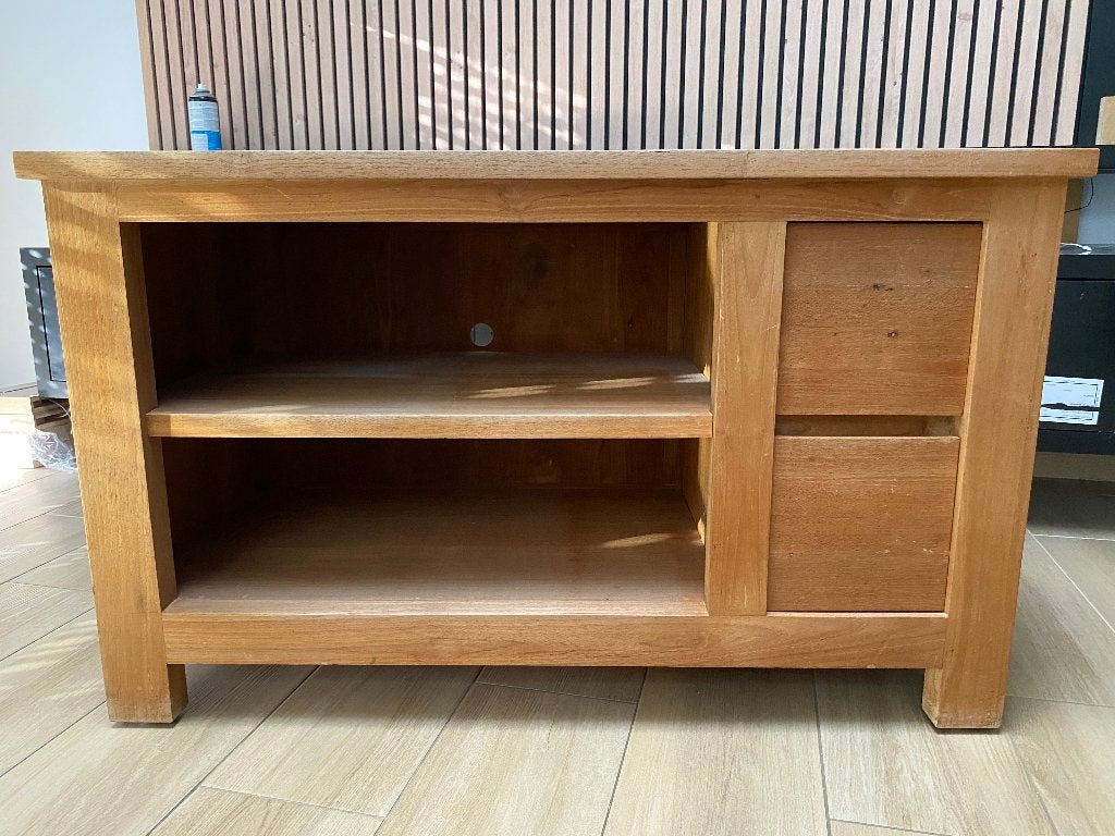 Meuble TV en teck, Maison & Meubles, Teck, 25 à 50 cm, Moins de 100 cm, Comme neuf