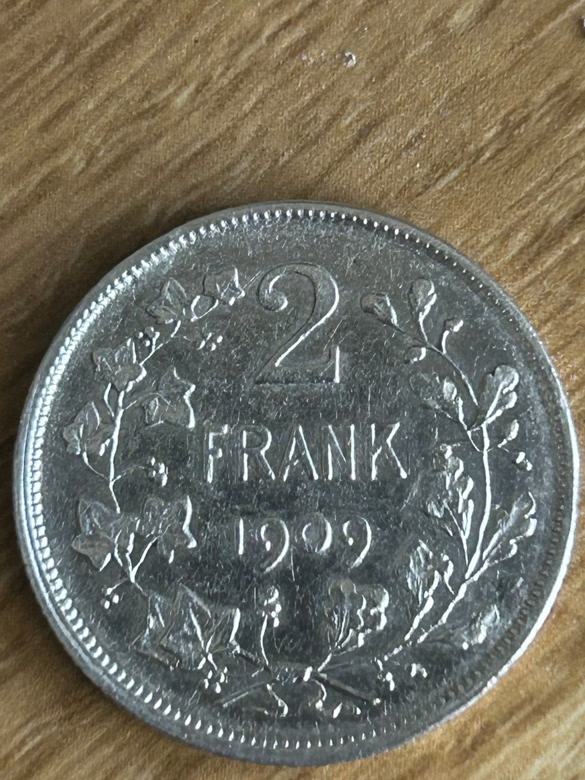 Zilveren munt 2 Frank 1909 Leopold II (Nederlandse legende), Postzegels en Munten, Ophalen of Verzenden, Zilver