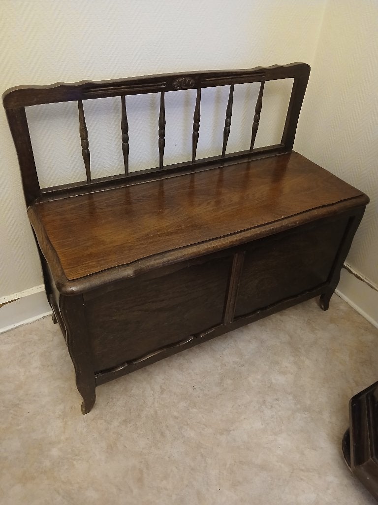 Coffre  banquette plaqué chêne, Maison & Meubles, Chêne, 50 – 75, 50 à 100 cm, Enlèvement