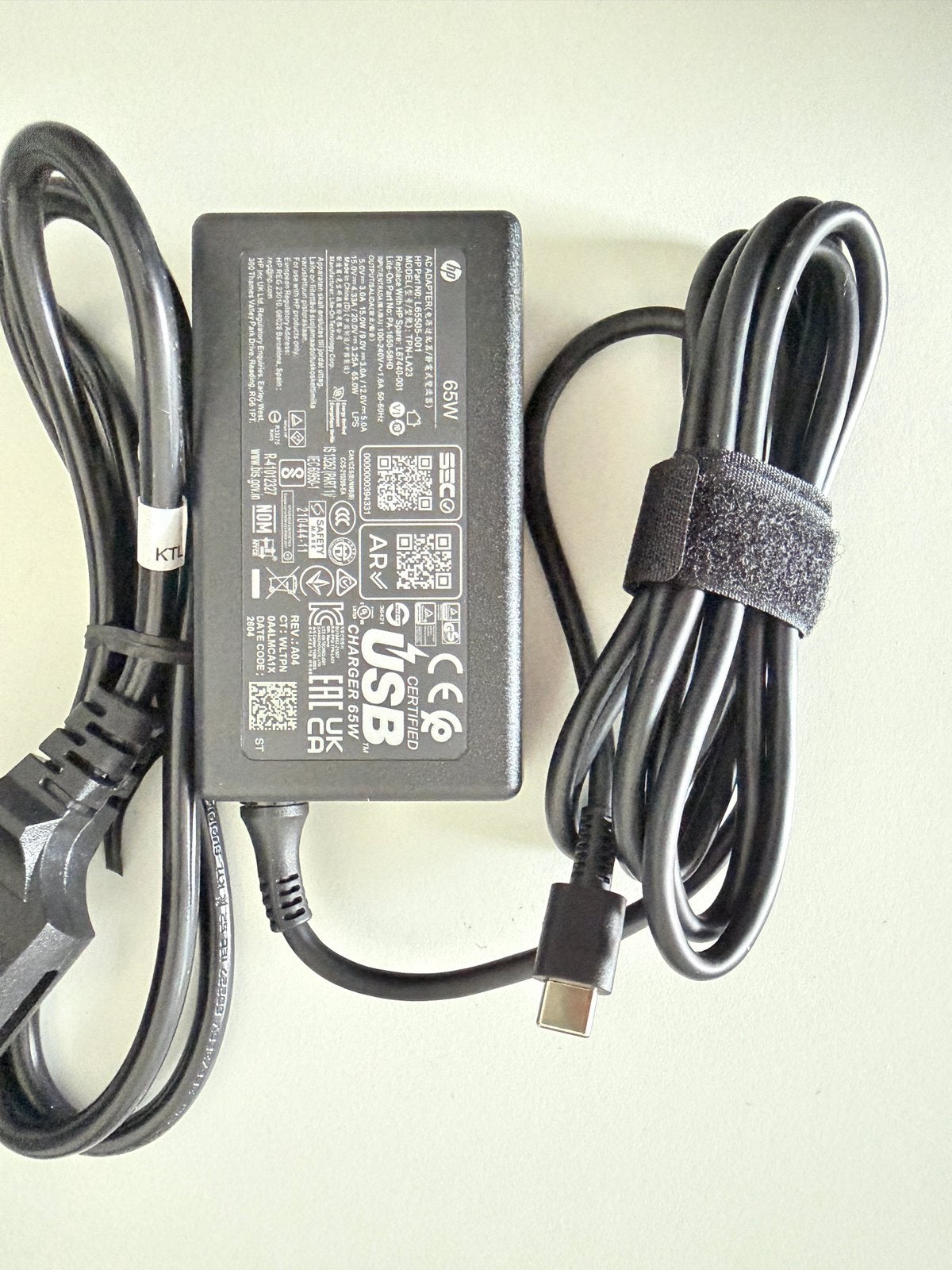 chargeur HP 65 W d'origine avec connexion USB-C. Nouveau, Enlèvement ou Envoi, Neuf