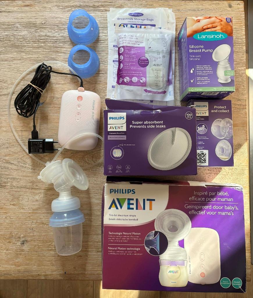 Tire-lait Avent + accessoires, Ophalen, Zo goed als nieuw, Borstkolf