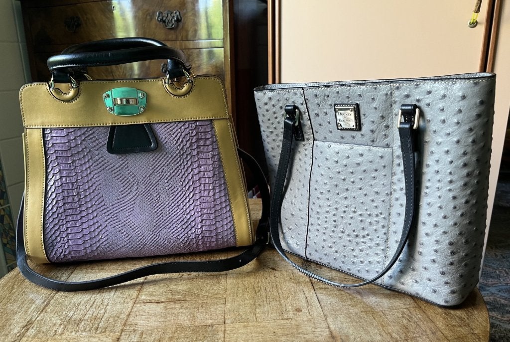 2 lederen handtassen, Handtassen en Accessoires, Tassen | Damestassen, Nieuw, Handtas, Overige kleuren, Ophalen