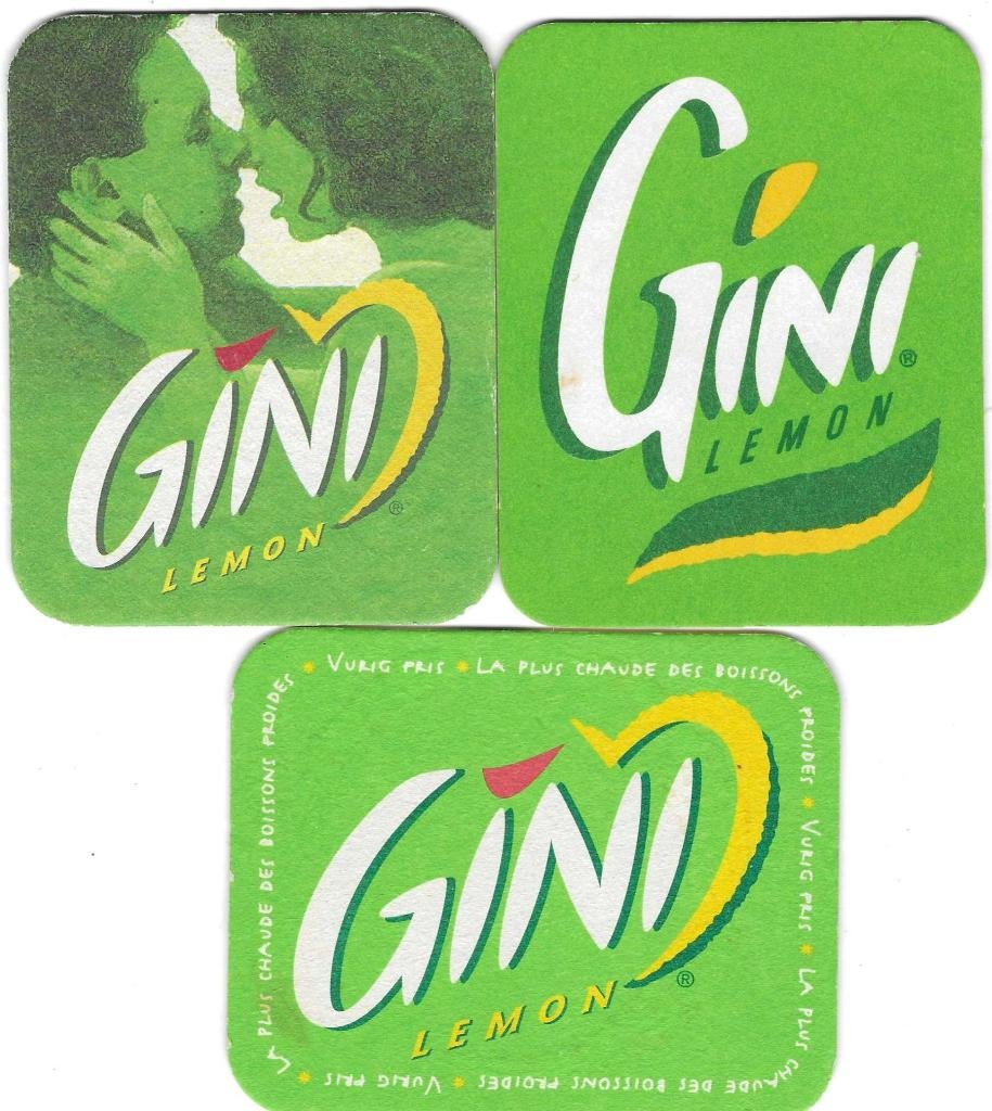 bierviltje 3st Gini Lemon, Verzenden