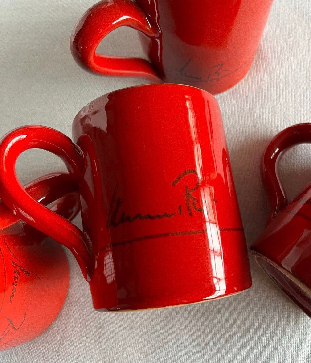 4x MAMMA RO Mammaro Signed Koffie Italy Zeldzame Kom Bekers, Ophalen of Verzenden