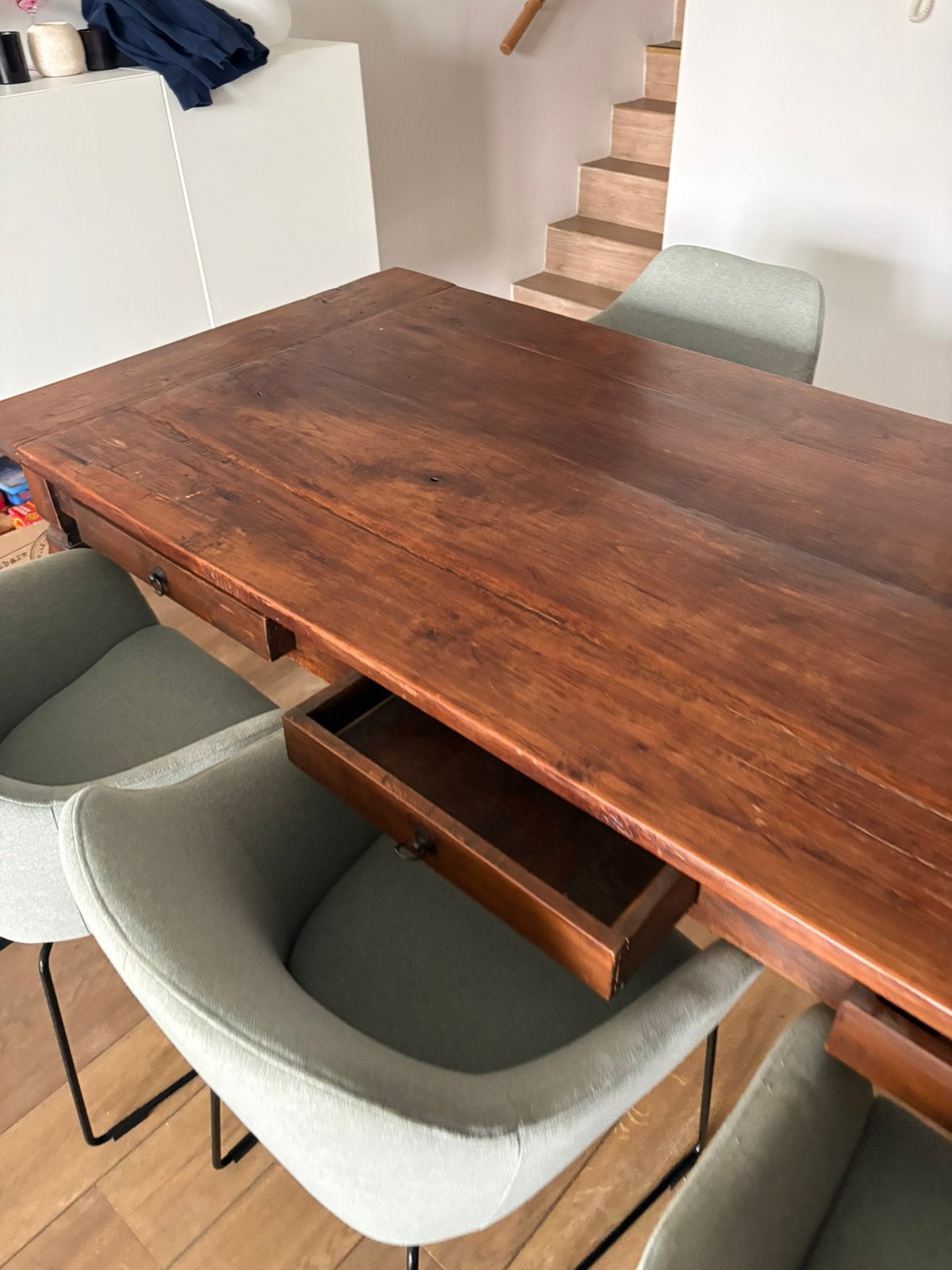 Houten tafel, Ophalen, Gebruikt, 200 cm of meer, 50 tot 100 cm