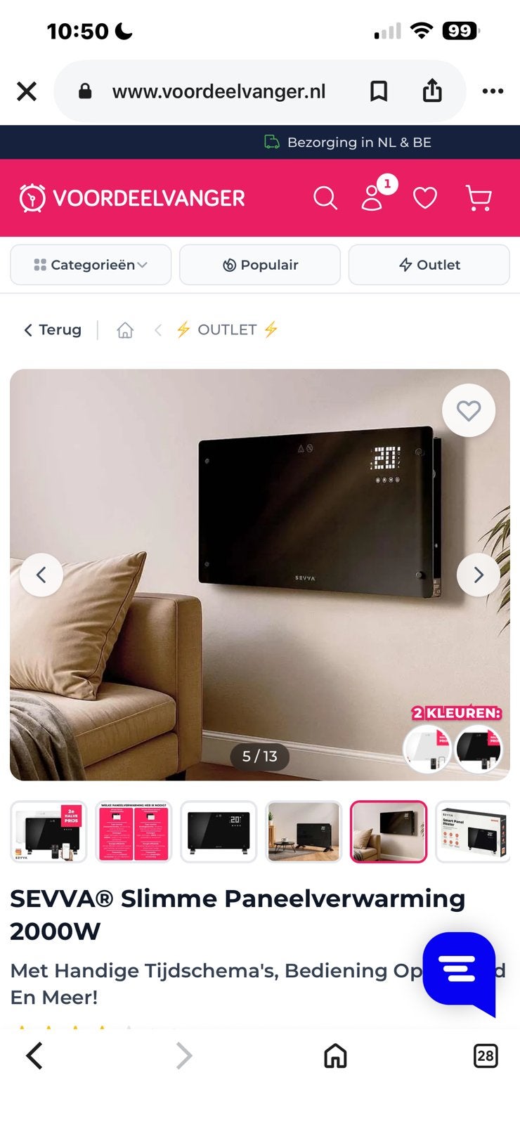 Infrarood verwarming Mer afstandsbediening, Ophalen, Zo goed als nieuw