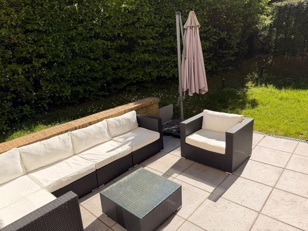 Tuinmeubelset, Tuin en Terras, Ophalen, Zo goed als nieuw, 5 zitplaatsen