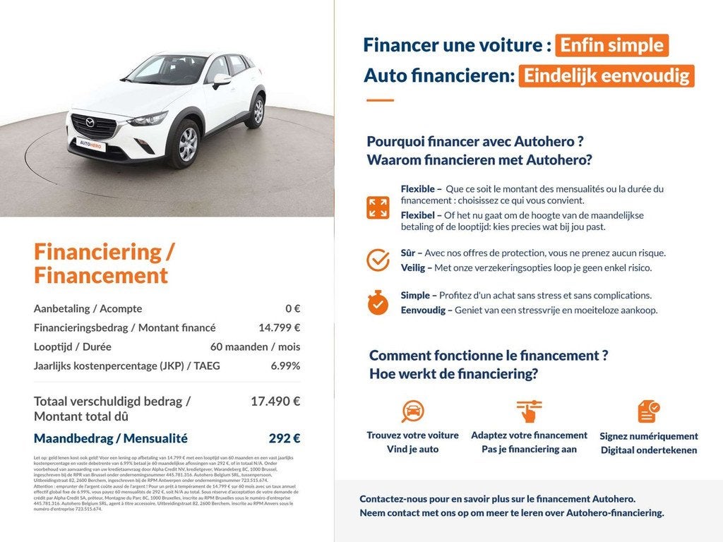Mazda CX-3 2.0 Skyactiv-G Center-Line (bj 2019), Voorwielaandrijving, 1998 cc, Stof, Gebruikt