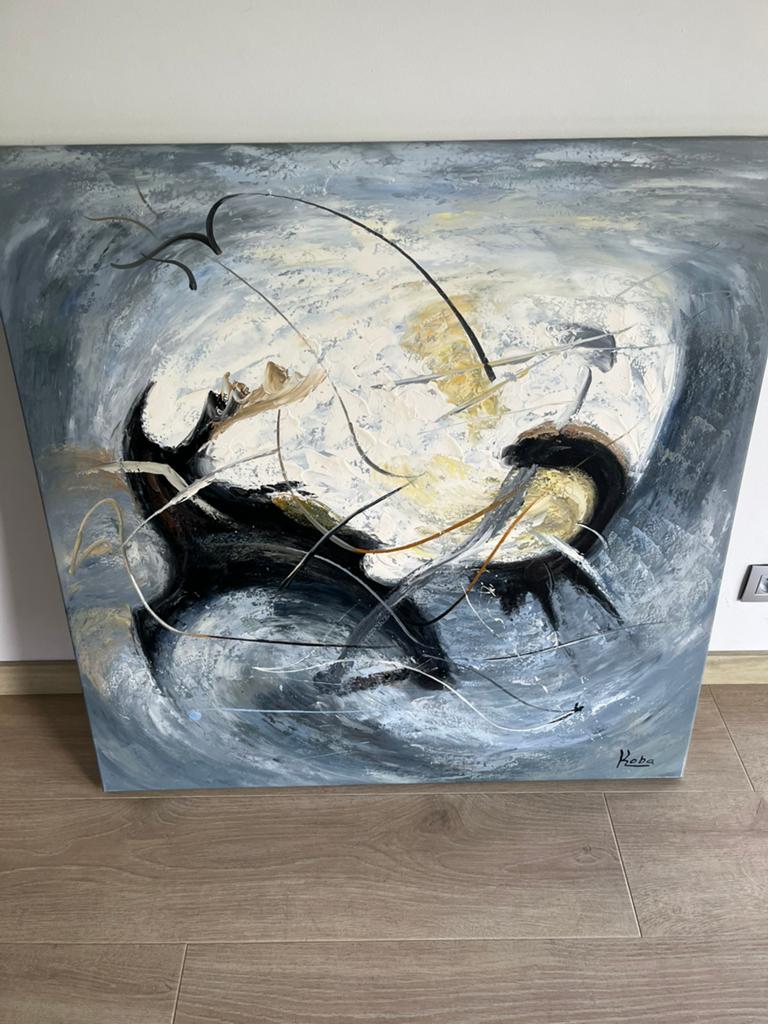 Schilderij abstract, Ophalen