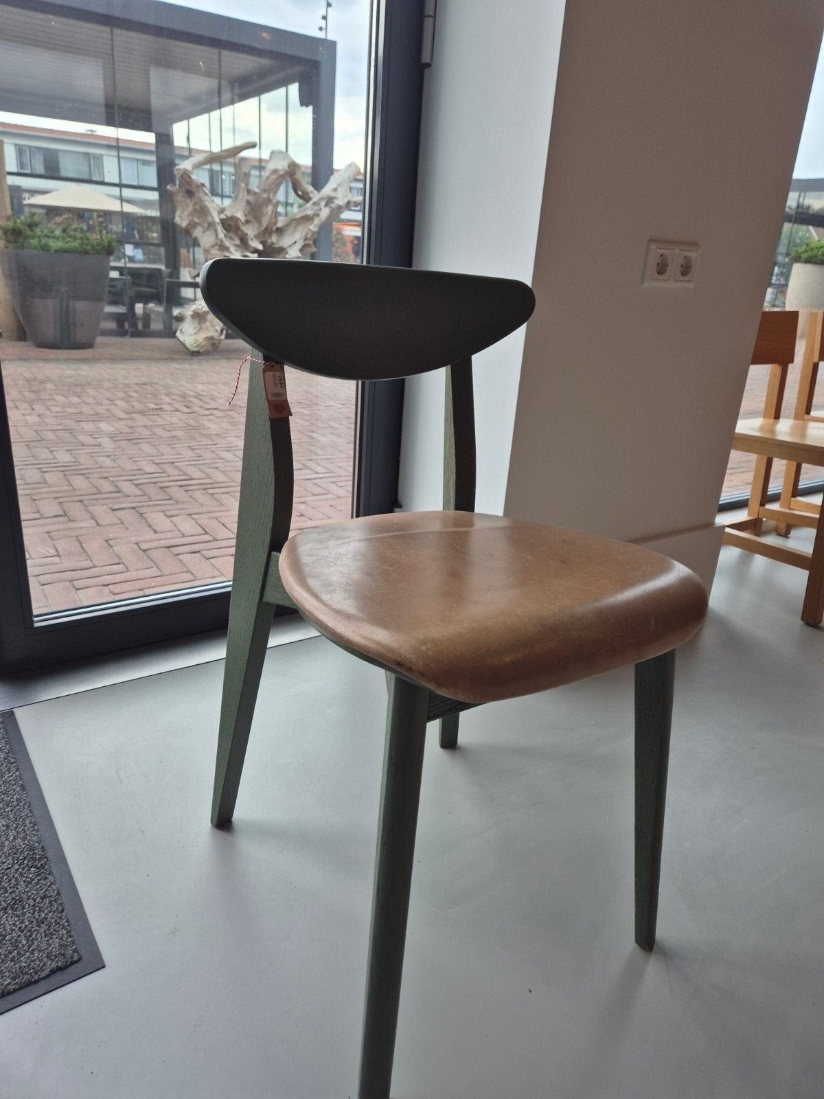 Vintage design stoel – groen/bruin, Enlèvement, Utilisé, Autres couleurs, Bois