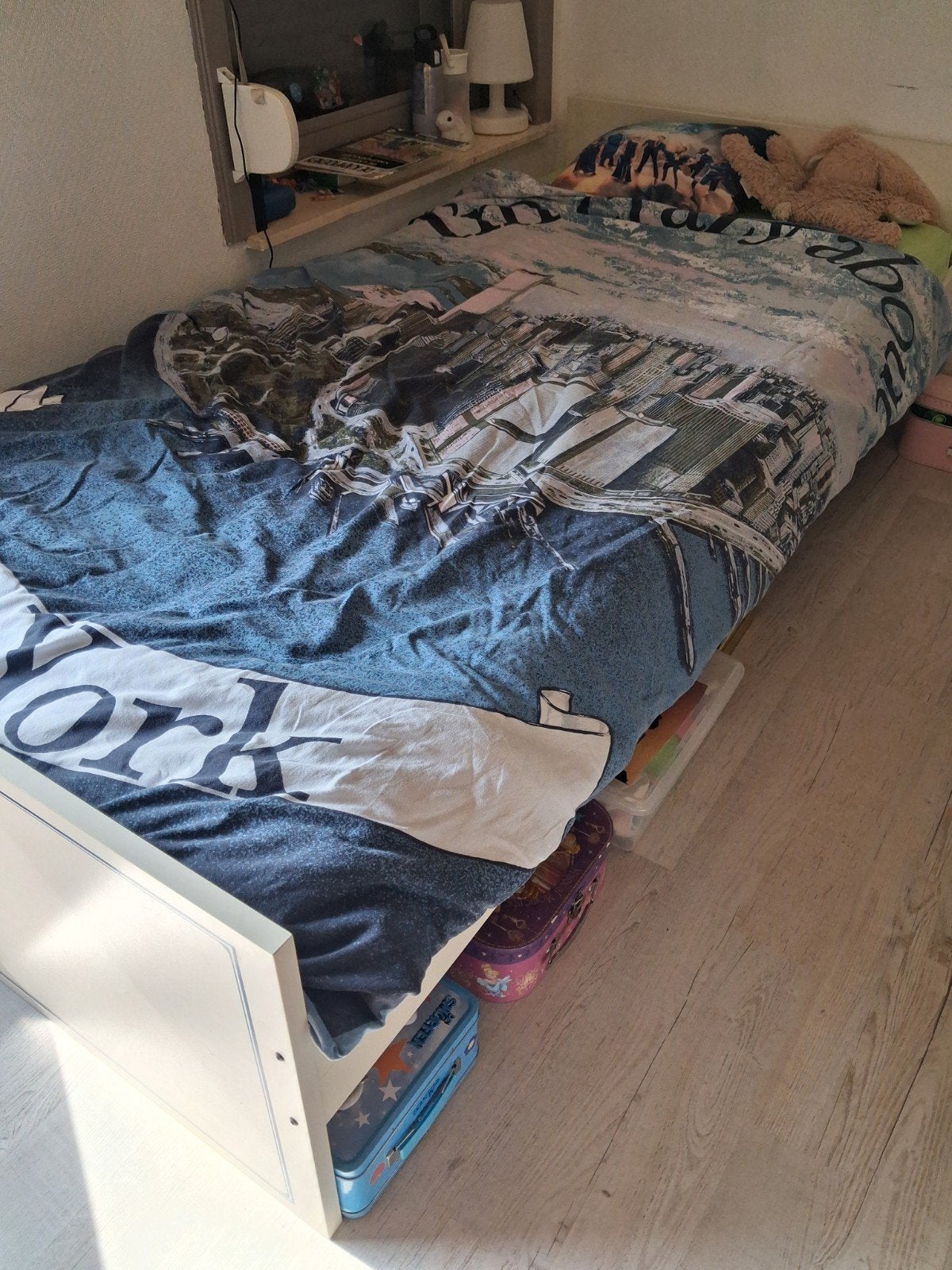 1-persoonsbed, Huis en Inrichting, Slaapkamer | Bedden, Ophalen, Gebruikt, 90 cm, Eenpersoons