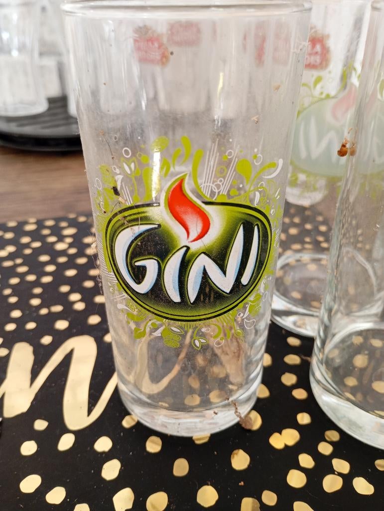 5 verres Gini, Collections, Enlèvement, Neuf, Verre à soda