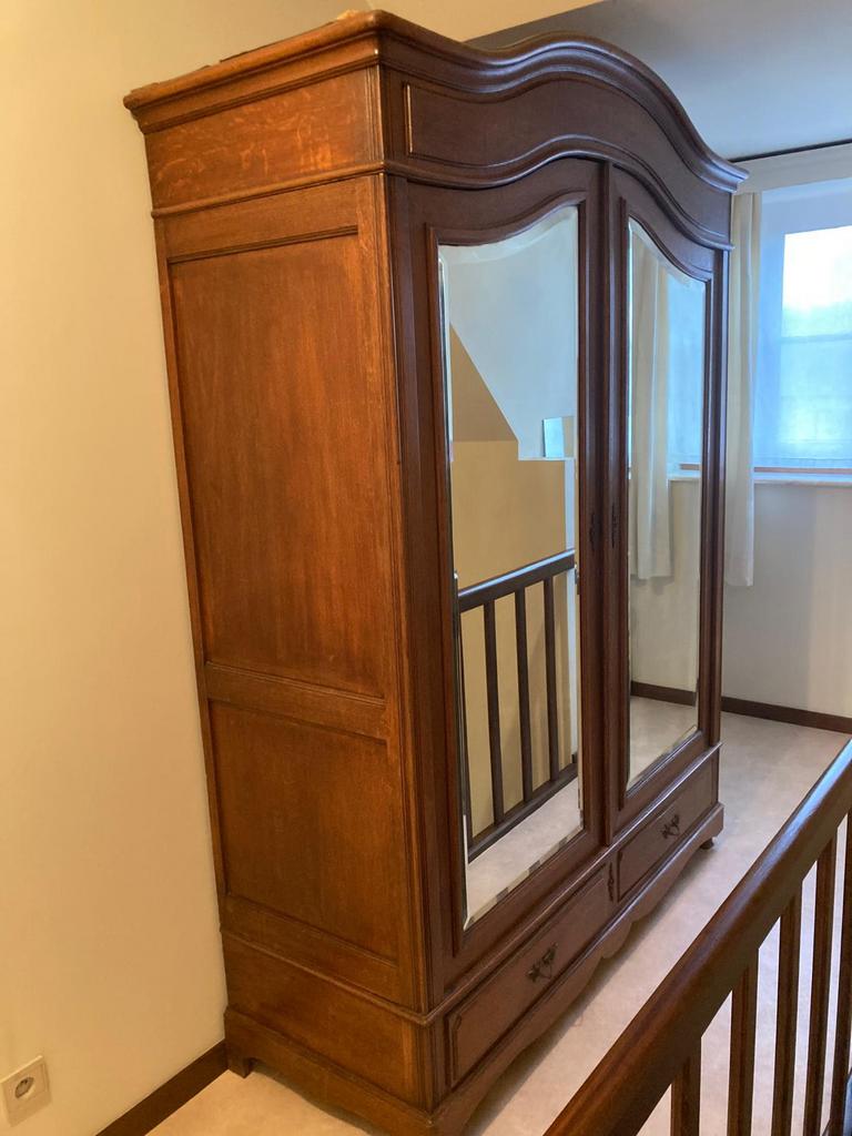 Mooie antieke eiken kleerkast, Antiek en Kunst, Ophalen