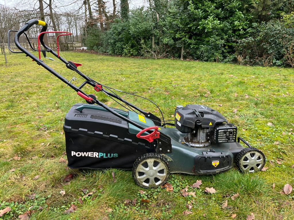 Zo goed als nieuw- Power plus pro grasmachine POWPG10120, Tuin en Terras, Grasmaaiers, Ophalen, Zo goed als nieuw, Opvangbak