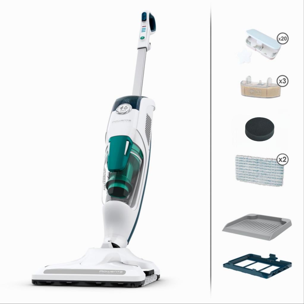Nettoyeur à vapeur et aspirateur 2 en 1 Rowenta Clean&Steam, Electroménager, Aspirateurs, Enlèvement ou Envoi, Réservoir, Utilisé