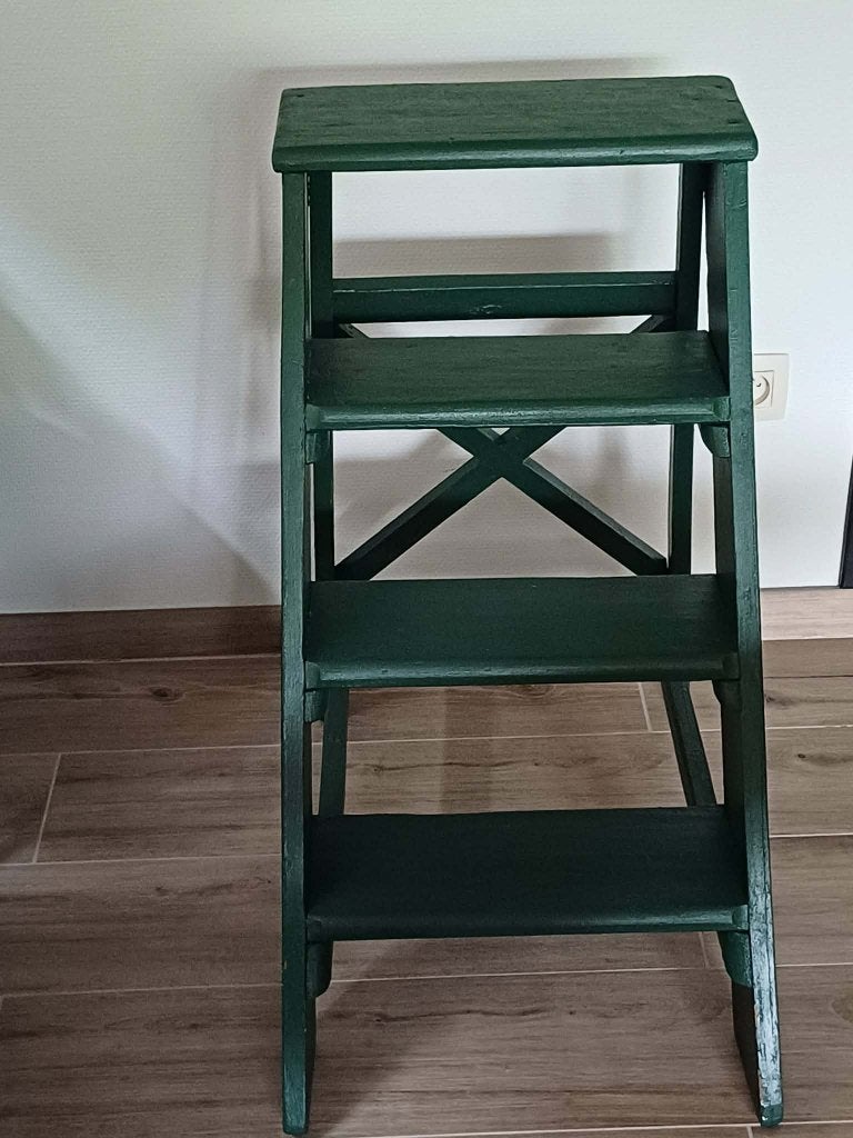 heel oud massief houten trapje - 3 treden - opgeknapt, Antiek en Kunst, Ophalen