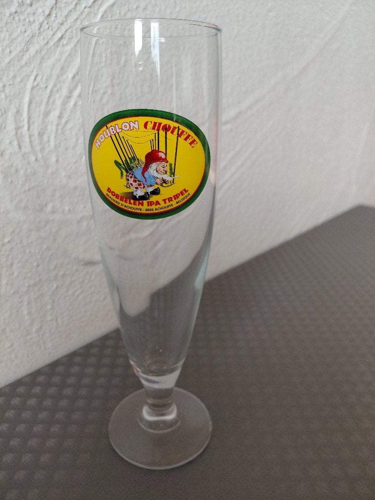 Houblon Chouffe glas, Ophalen of Verzenden, Zo goed als nieuw, Bierglas