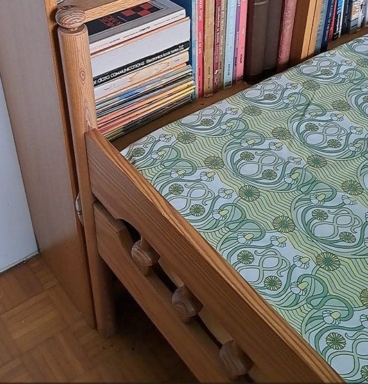 Bed + lattenbodem 1-persoon, Une personne, Utilisé, Bois, 190 cm ou moins
