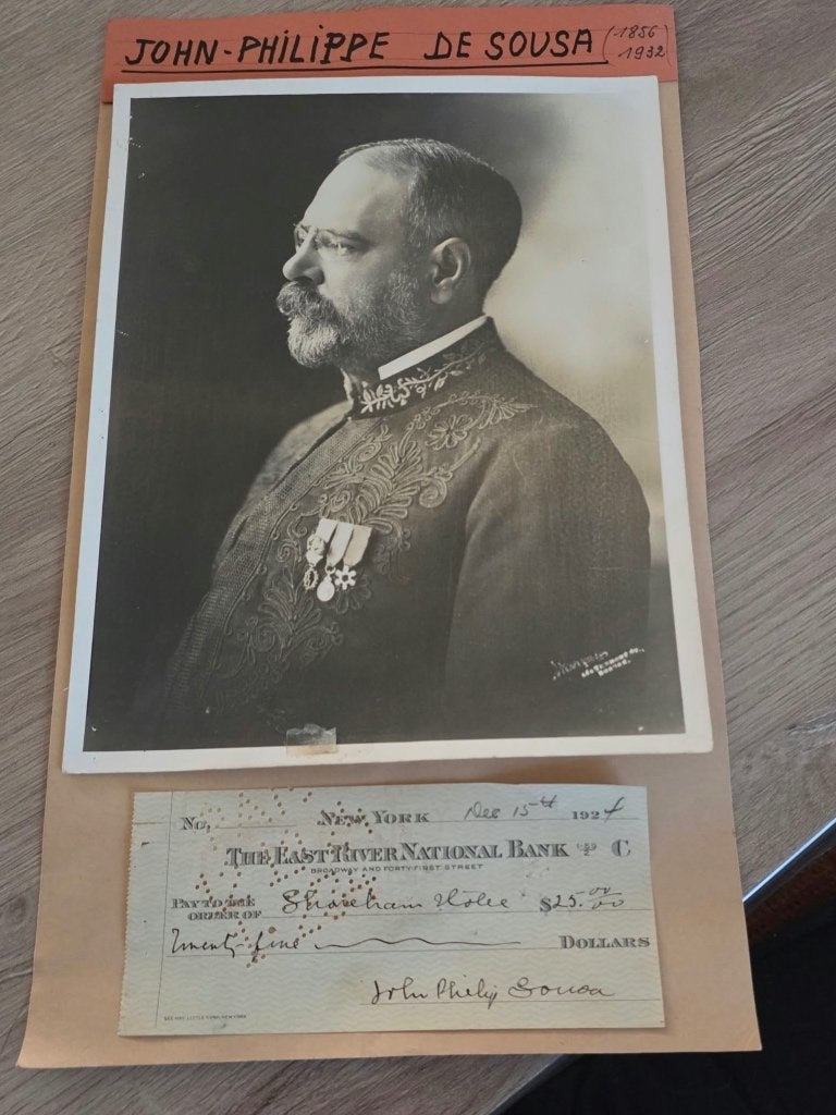 Waardevolle gesigneerde cheque componist da sousa, Antiquités & Art, Enlèvement ou Envoi
