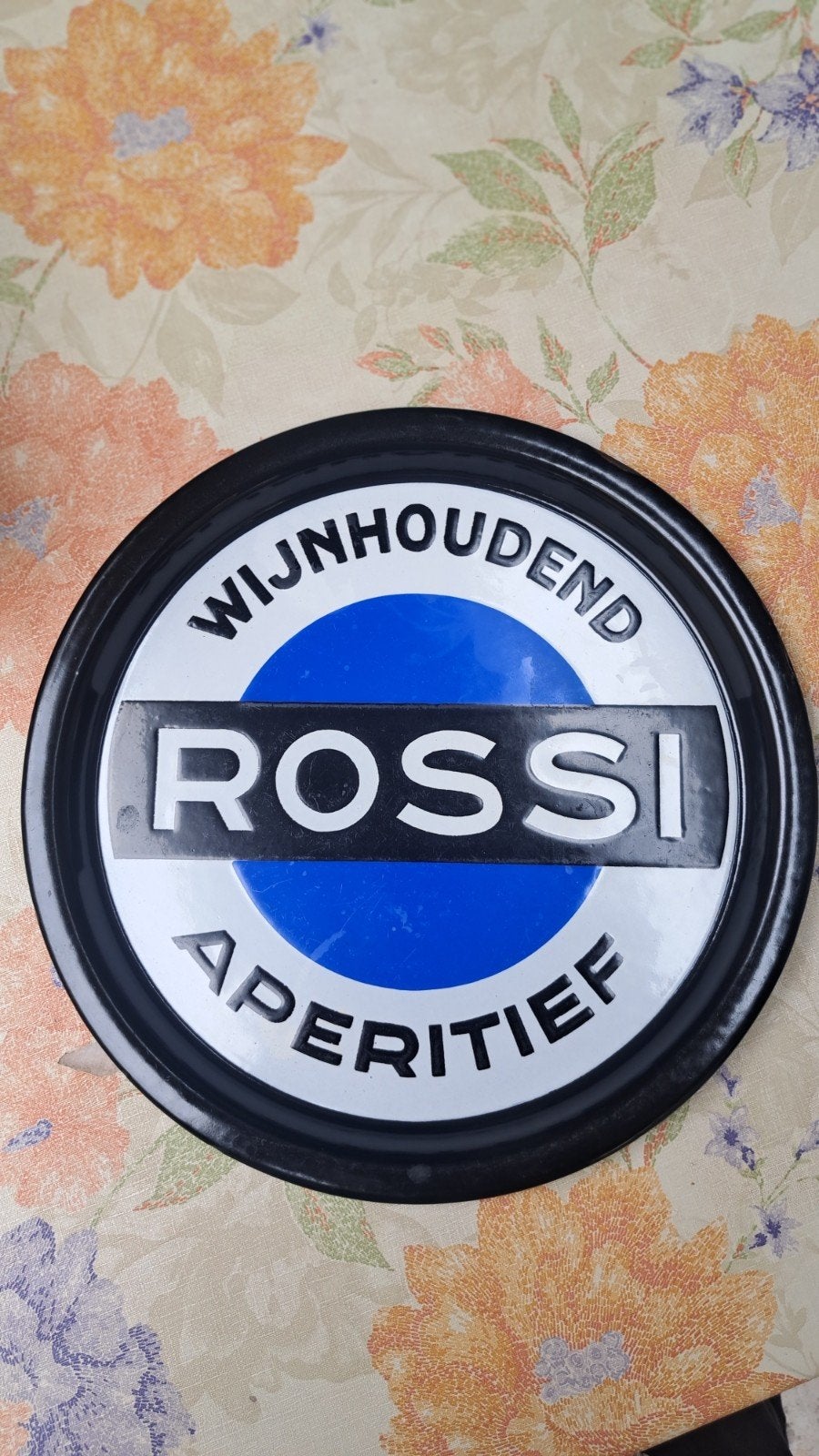 Nederlandstalig dienbord ROSSI emaille aperitief MARTINI, Collections, Enlèvement ou Envoi, Panneau publicitaire