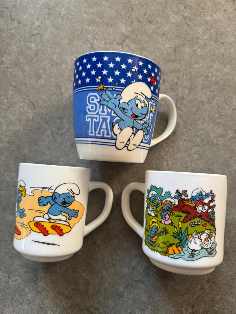 3 smurfen tassen, Ophalen of Verzenden