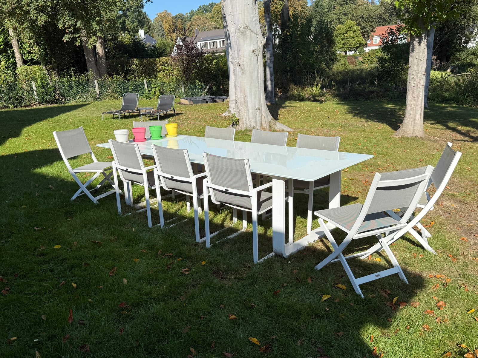 Ensemble de jardin Exterioo Bristol 280x110 + 10 chaises, Jardin & Terrasse, Enlèvement