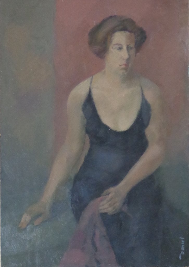 DANIEL GHIJS / DAMESPORTRET / OLIEVERF PANEEL / 100x70cm SIG, Portrait ou Personnes, Peinture à l'huile, Panneau, Expressionniste
