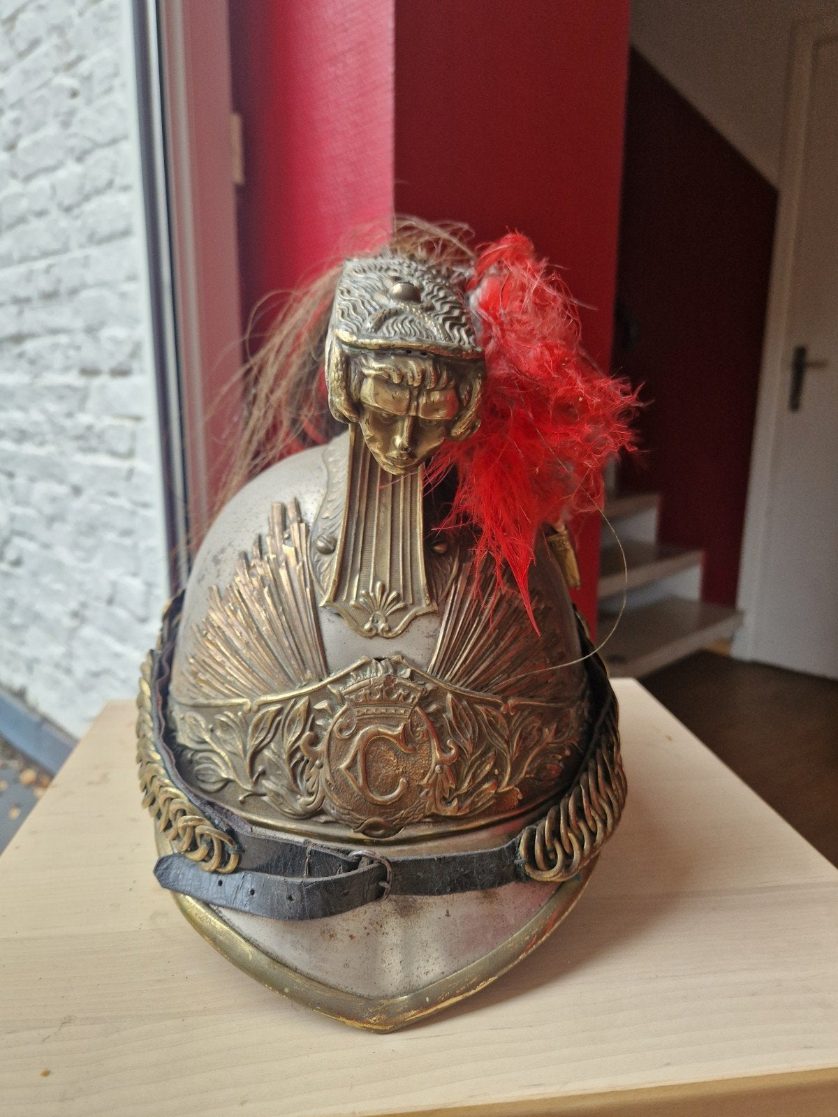 Antieke Franse cavaleriehelm model 1872/1874, Ophalen