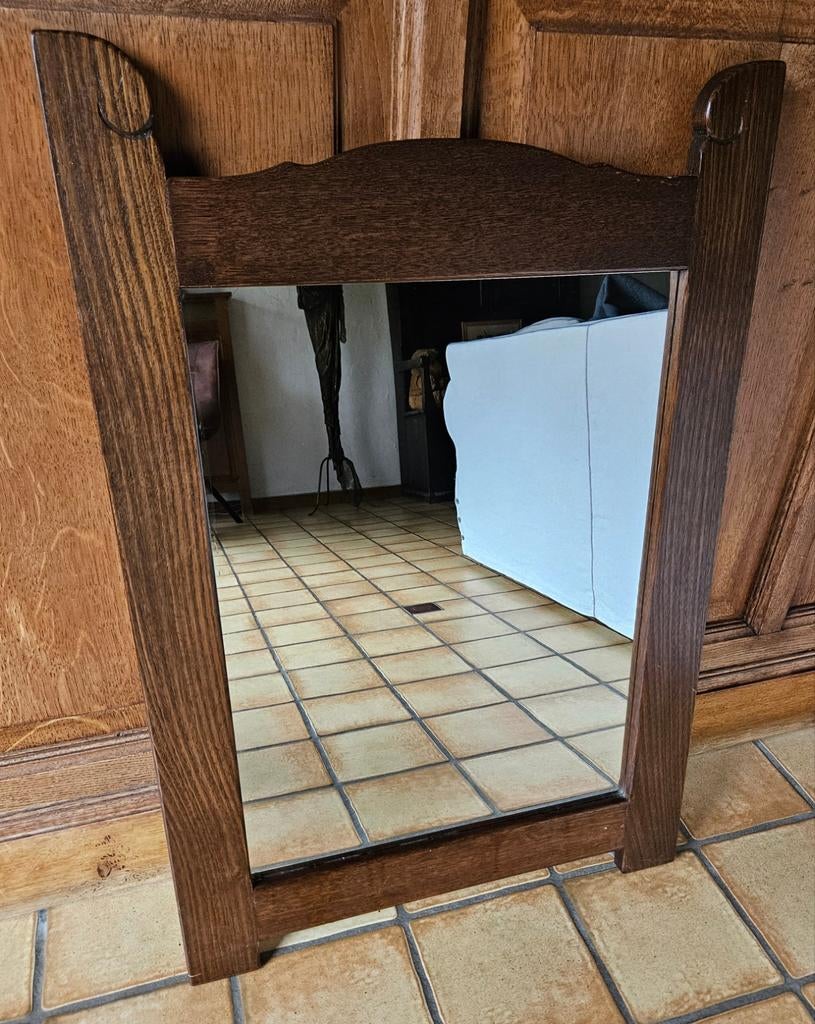 Spiegel met houten kader, Antiek en Kunst, Ophalen