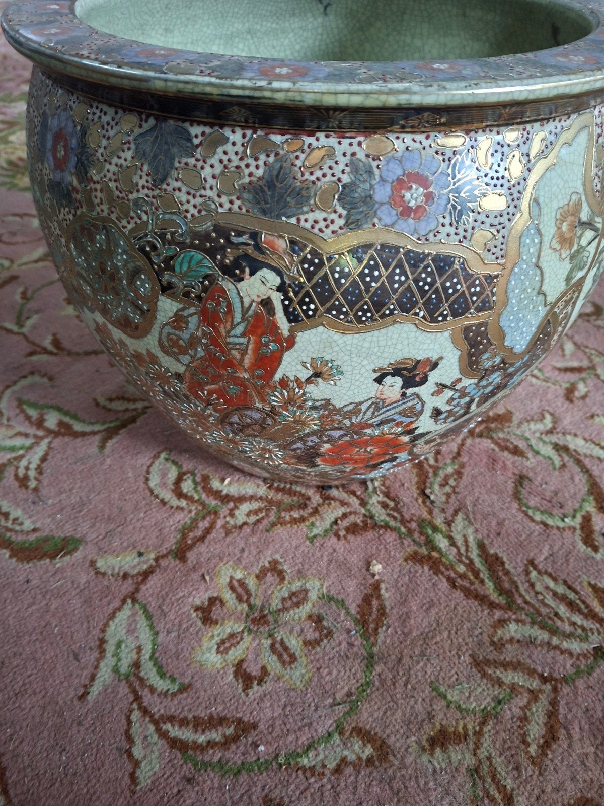 Pot de fleurs peint à la main - Cache pot chinois du 20e siè, Enlèvement