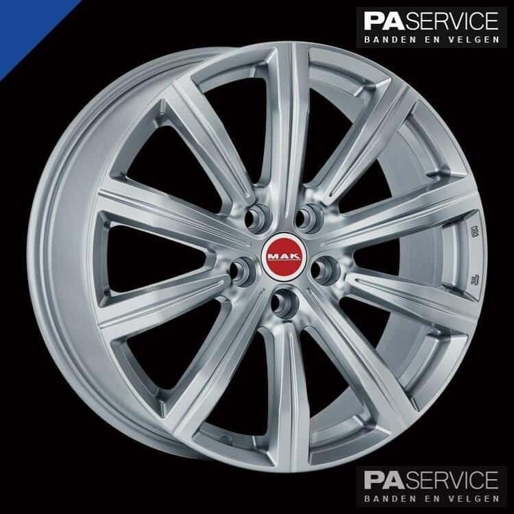Nieuw 22 inch Gloss Zilver Evoque MAK set incl Dunlop TPMS, Neuf, Pneus et Jantes, 265 mm, Pneus été