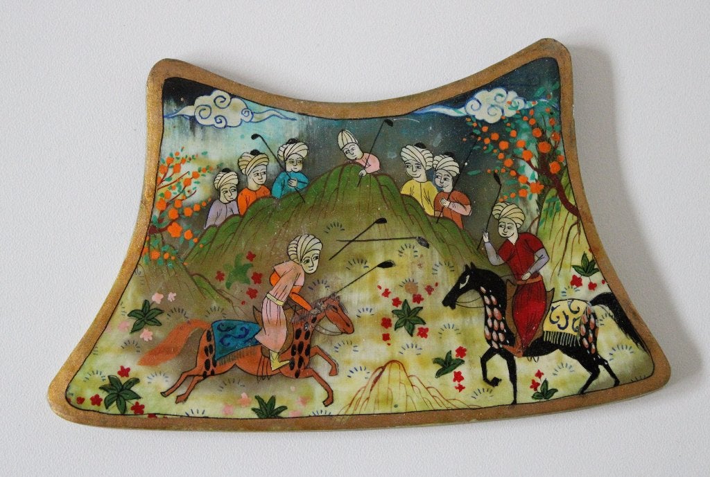 peinture miniature sur corne provenant de l'Inde, Tableau, Enlèvement ou Envoi, Autres matériaux, Inde