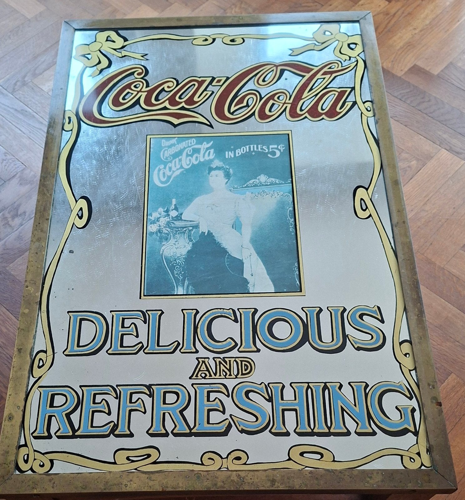 Miroir publicitaire Coca-Cola vintage 
Dimensions 88x57x36 c, Enlèvement, Rectangulaire, 50 à 100 cm, Moins de 100 cm