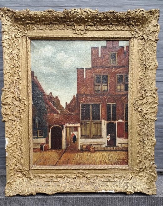 huile sur toile apres vermeer signe jac liebregs, Enlèvement ou Envoi, Toile