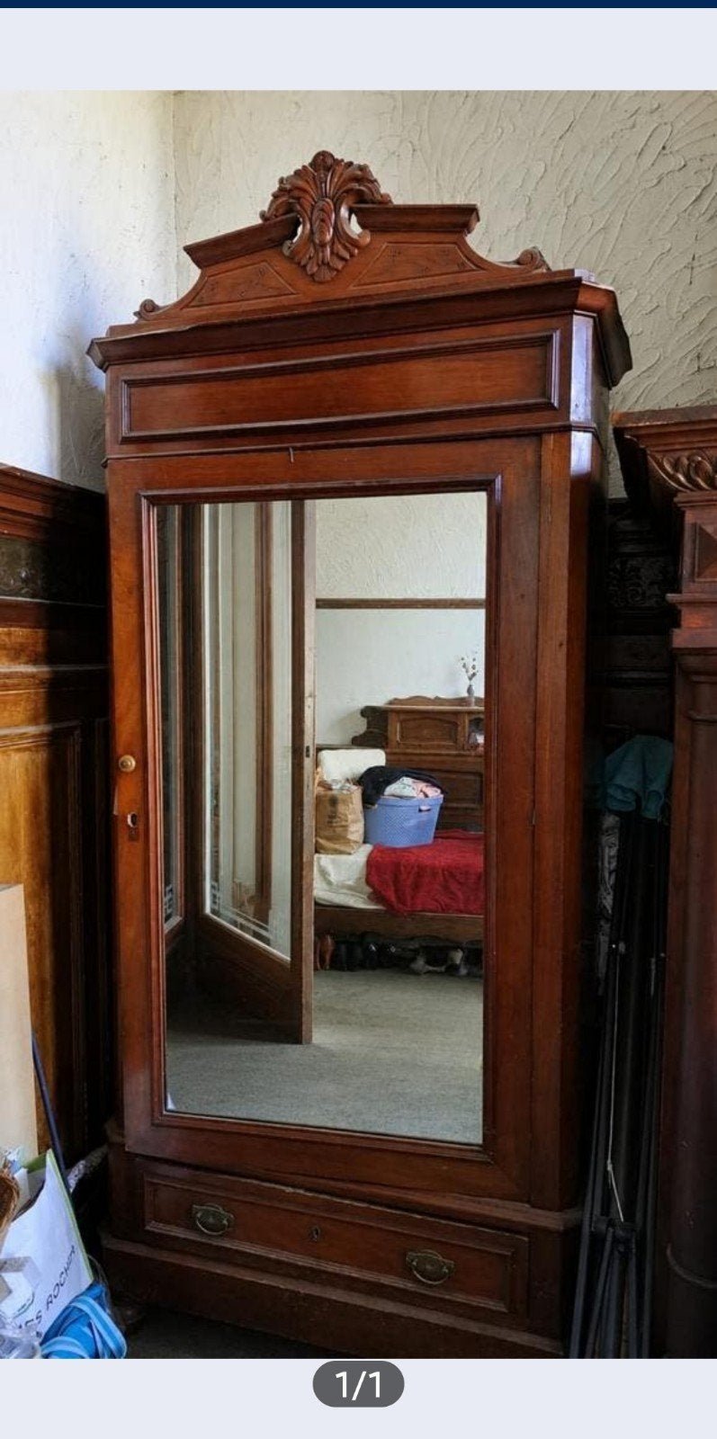 Armoire glace en bois acajou, Enlèvement