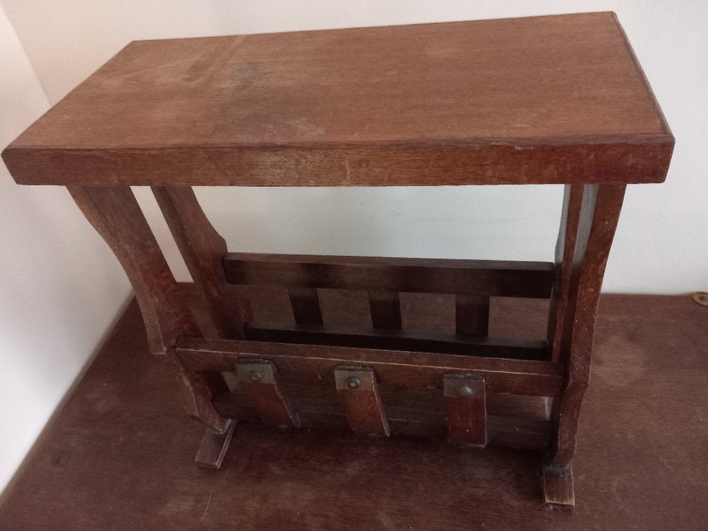 Krantenhouder, Bijzettafel met lectuurbak, Ophalen, Gebruikt, Hout