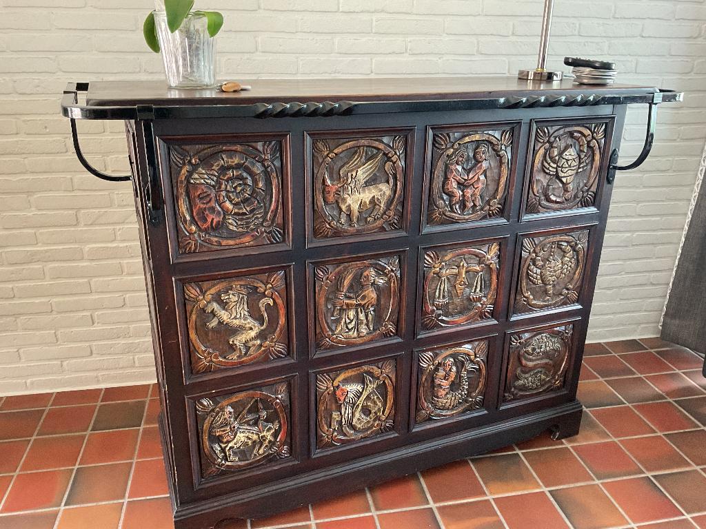 barmeubel, massief hout, Antiek en Kunst, Ophalen