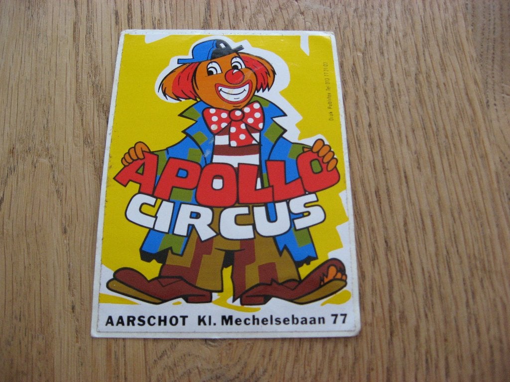 Sticker Apollo Circus Aarschot 7,5 x 10,5 cm, Enlèvement ou Envoi, Neuf, Autres types